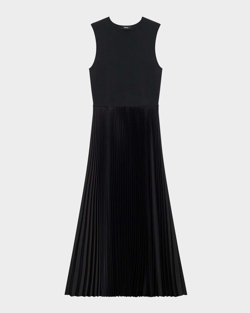 Combo Satin Pleated Dress